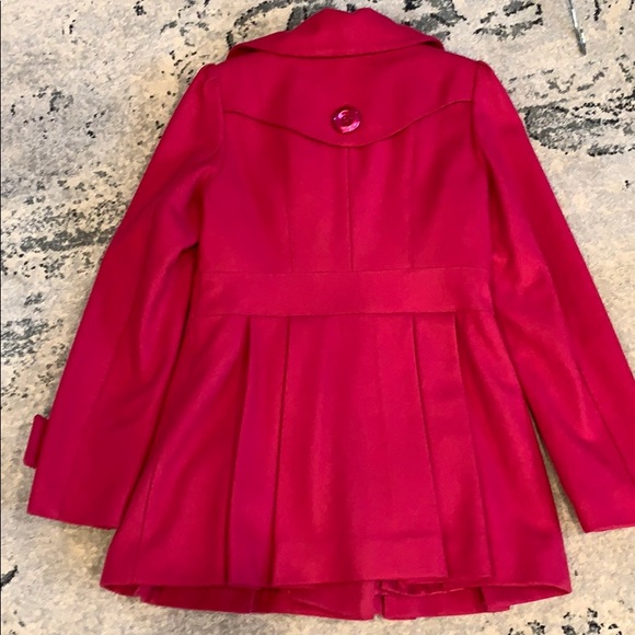 Guess Bright Pink Pea Coat, Small - Picture 6 of 6